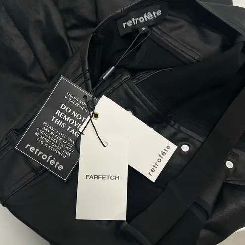 Retrofête Cynthia Jumpsuit Black Coated Flared Leg Retro Revolve Women’s Size S