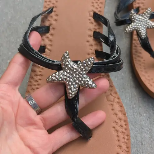 Fashion Bug NWOT  Sparkle Star Fish Foam Wedge Flip Flops