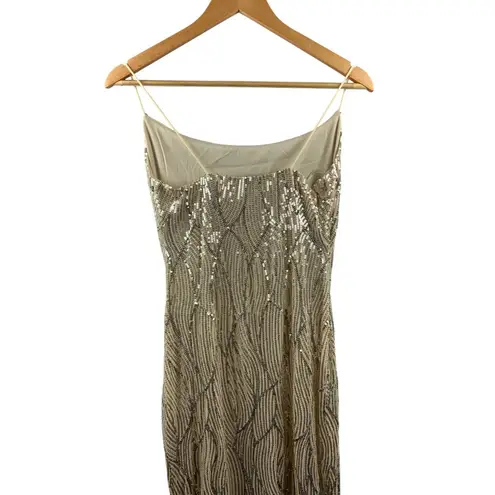 Women’s Fore Sequin Champagne Long Dress Size M Size M