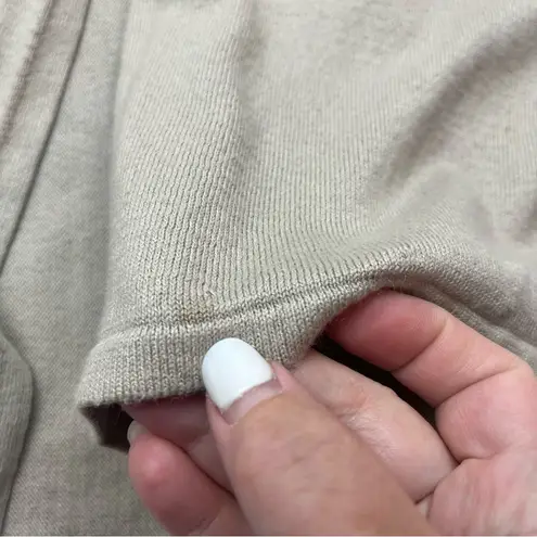 Peruvian Connection Open Front Cardigan Sweater Tan Medium Long Sleeve *FLAWED