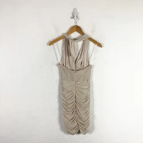 ZARA  Draped Tulle Mini Dress Size Small Halter Two Way Corset Stretch Cocktail