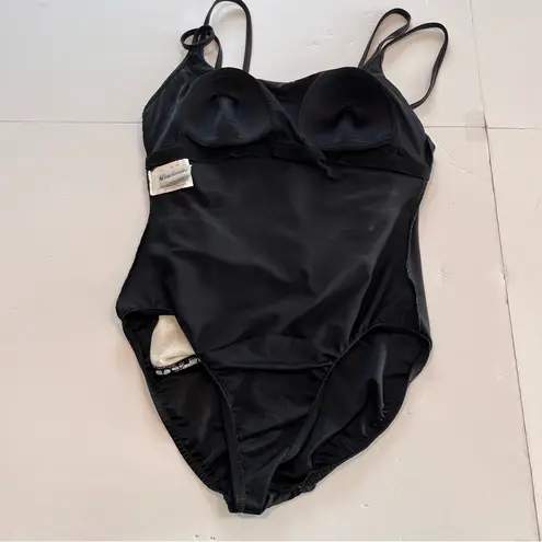 MiracleSuit Black White Paisley Wireless One Piece Swimsuit Size 10