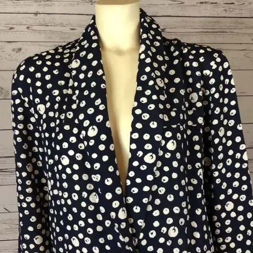 Vintage Studio by Michelle Stuart navy white Polkadot jacket & skirt size medium Blue