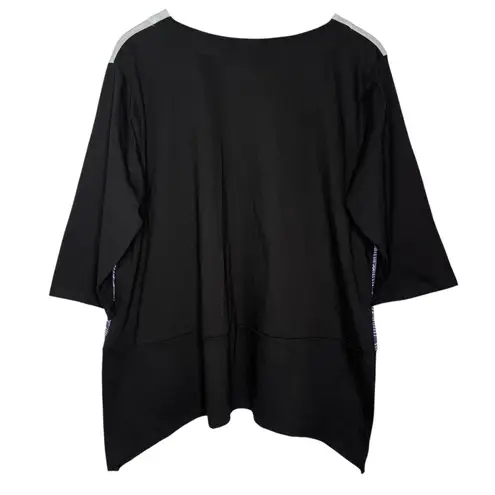 NWT Art To Wear M Cupcake International Oversized Tunic Top Seven Fish For Luck Black Size M