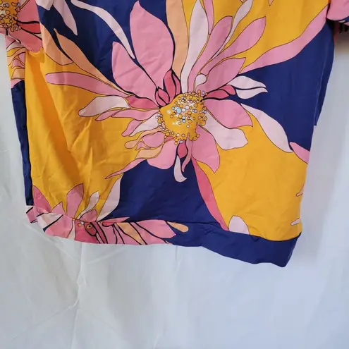 Trina Turk  Tropical Floral Swim Tunic Women's Bathing Suit Coverup Size Medium