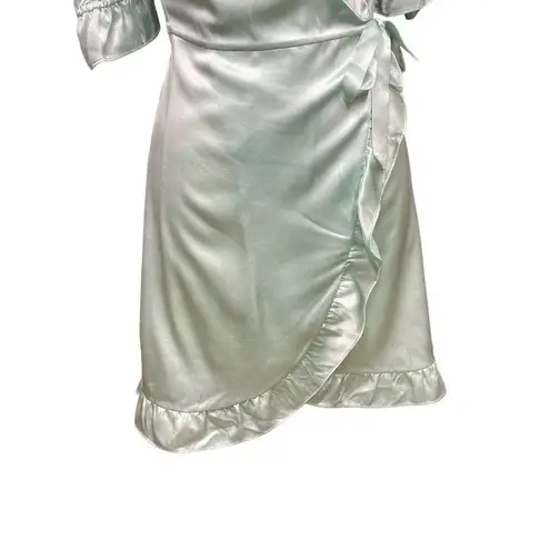 Hill House The Nima Silk Wrap Dress in Mint Size Small Green