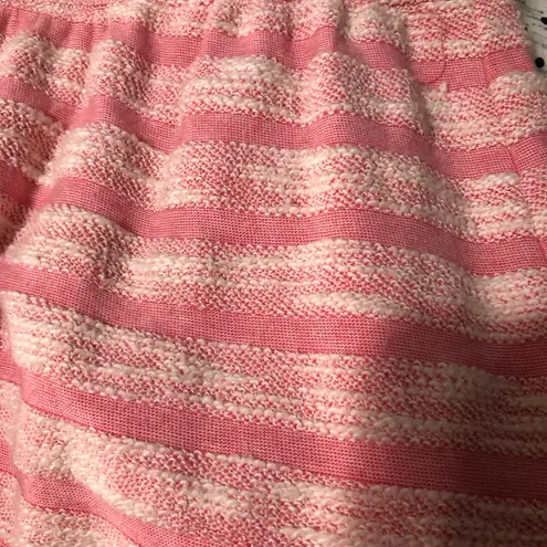 Maison Jules bubblegum pink white striped dress fit flare women’s size medium