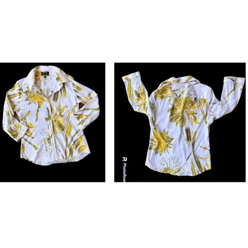 Paperwhite Floral Shirt Size 10 Tailored Blouse Nordstrom Pop Art Decor … White