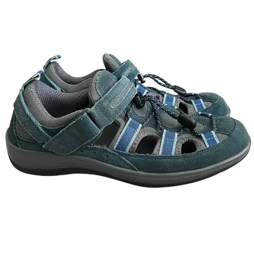 Orthofeet Naples Fishermen Sandals Blue Women’s Size 9.5 Suede Comfortable