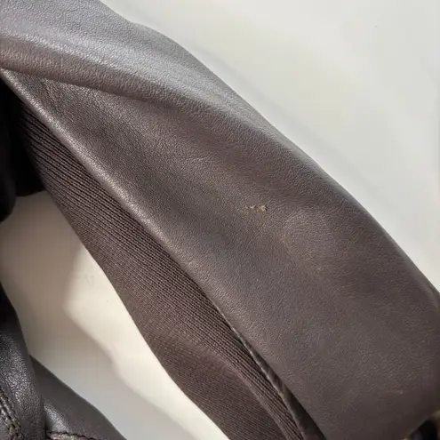 Vintage Allsaints Kaito Brown Leather Jacket Y2K 2000s Retro Designer US 2 SEE