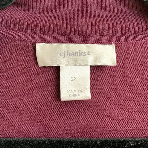 cj banks  Open Cardigan (Sz 2X) Purple 3/4 Sleeve