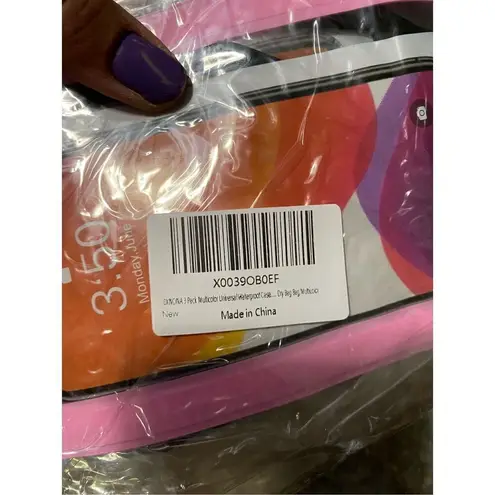 3 Pack Multicolored Waterproof Universal Fit Dry Bag Lanyard Crossbody NWT Pink