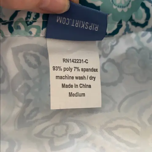 Ripskirt Hawaii Wrap Skirt M Seaglass Floral Beach Swim Cover Teal White Resort Size M