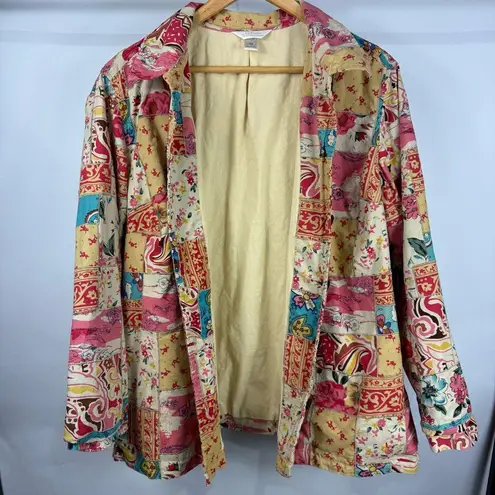 Christopher & Banks CJ Banks Colorful Top Stich Patchwork Jacket Size 2X