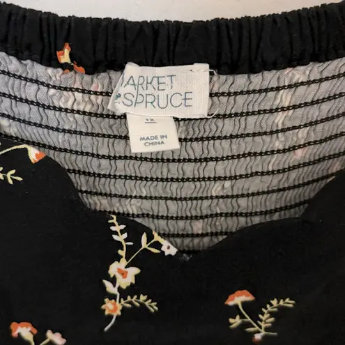 Market & Spruce Beatriz Scalloped Floral Print Dress with Smocked Back