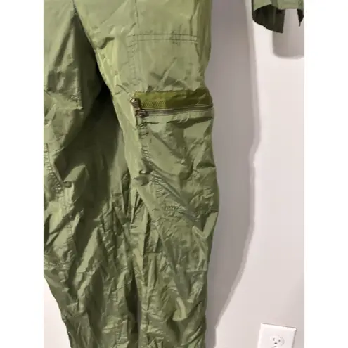 TOMAS MAIER Rare Olive Nylon Utility Jumpsuit / Flight Suit EUC Size 2 (XS) Green