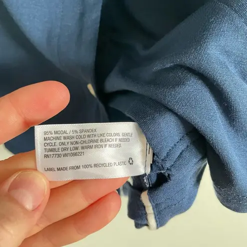 Stars Above Blue Button Front Pajama Sleep Shirt Women's Small NWOT