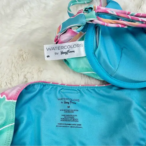 NEW! Kenny Flowers Watercolors Maui blue & pink floral underwire Bikini