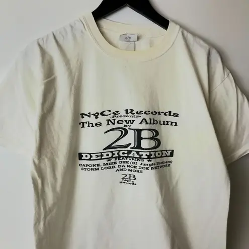Vintage Y2K 2B Dedication Uh Oh Rap Tee Shirt White Graphic Tee Cotton Solid Size L