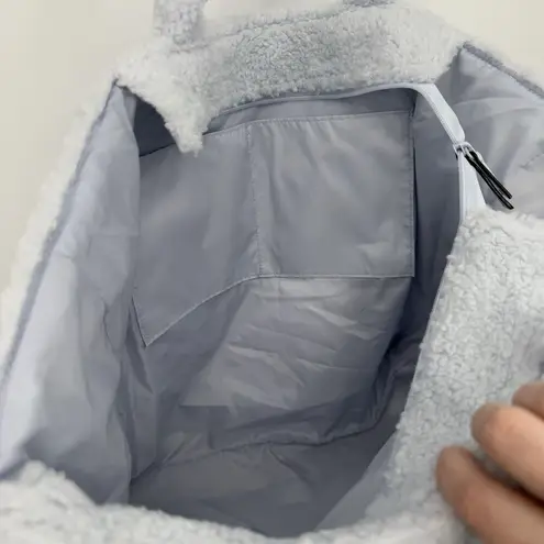 VS PINK Light Blue Plush Sherpa Tote Bag Travel Classic Medium