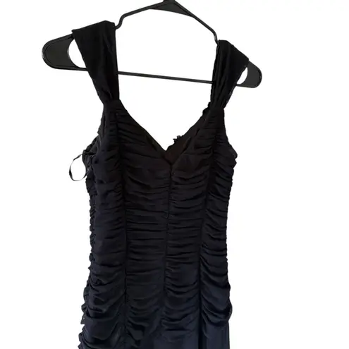 Sue Wong Vintage Black Beaded Ruched Dress