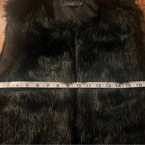 THML Black Faux Fur Vest - Medium