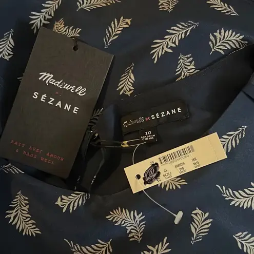 Sézane ✨Madewell et ® Silk Anna Drop-Waist Dress in Leaf Print✨