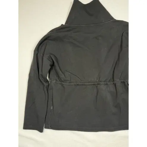 Varley Barton Black Cowl Neck Drawstring Sweatshirt Pullover Top XS