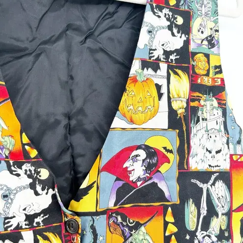 111 Main Womens Vintage Ghost Vampire Witch Spooky Halloween Teacher Vest Size L Orange Size L