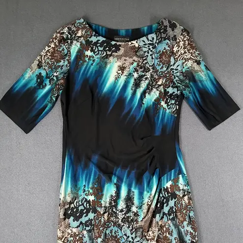 Connected Apparel Vtg Connected Apparel 6 Round Neck Pullover 3/4 Sleeve Sheath Dress Knee Length