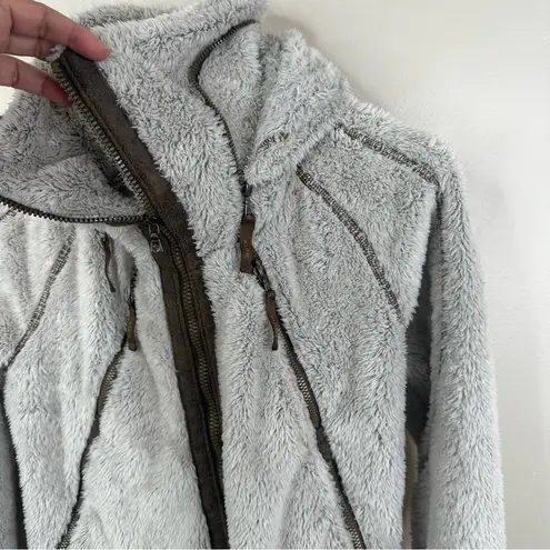 Kuhl Fleece Flight Jacket in Stone Womens Medium Full Zip Outdoor Hooded Coat