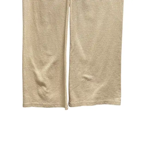 Rhythm Light Layers Waffle Trouser Pants Cream Size 10 Neutral Minimalist Cozy