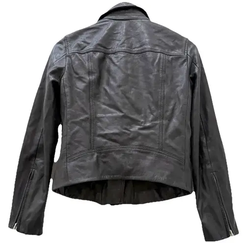 ALL SAINTS Dalby Biker Black 100% Lamb Leather Biker Jacket Women’s US 8 UK12