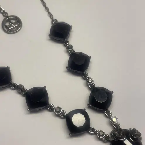Trifari Crown  Costume Black Rhinestone Necklace With Extension Chain thumbnail 8