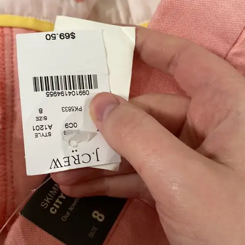 J Crew Factory city fit low rise skimmer pant in Oxford cotton size 8 White