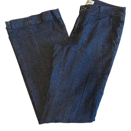 Chadwick's Womens Flare Jeans Mid Rise Dark Wash Cotton Stretch Blue Size 8