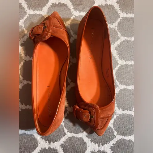 Via Spiga Flats with Decorative Buckle cinnamon suede excellent coquette girl Orange Size 7