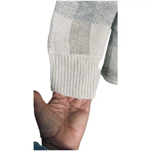 Adrienne Vittadini Plaid Cream Sherpa Jacket Size Medium