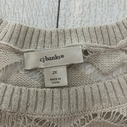 cj banks Light Gray Knit Sweater Size 2X