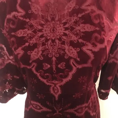 Mng Suit Burgundy Velvet Burnout Dress Red Size 4