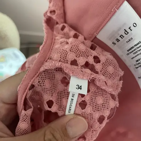 Sandro Paris Floral Lace Midi Dress