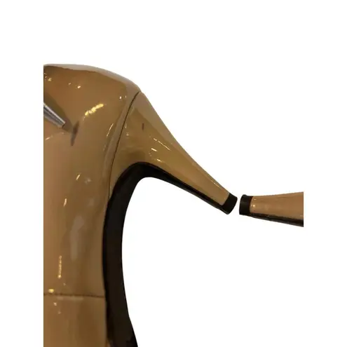 Bandolino Nude Patent Peep Toe Platform Pumps Heels Size 6.5 Womens