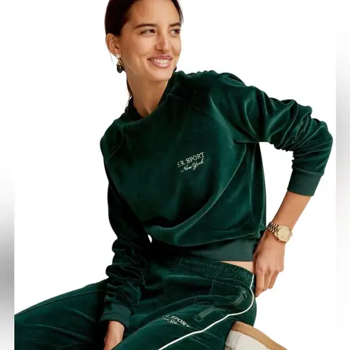 Sporty & Rich NWT RARE Deadstock Velour Green Capsule Crewneck Sweatshirt XL
