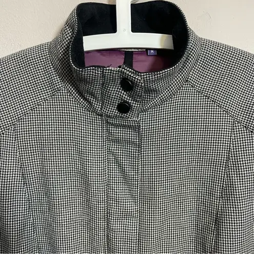 Ibex Wool Jacket Coat Mad River Black/White Mini Houndstooth Plaid Black Size M