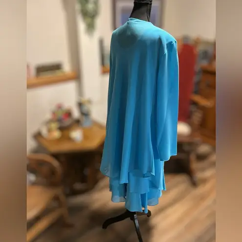 draper's & damon's Draper’s & Damon’s Aquamarine Blue Special Occasion Flirty Jacket Dress Size 12