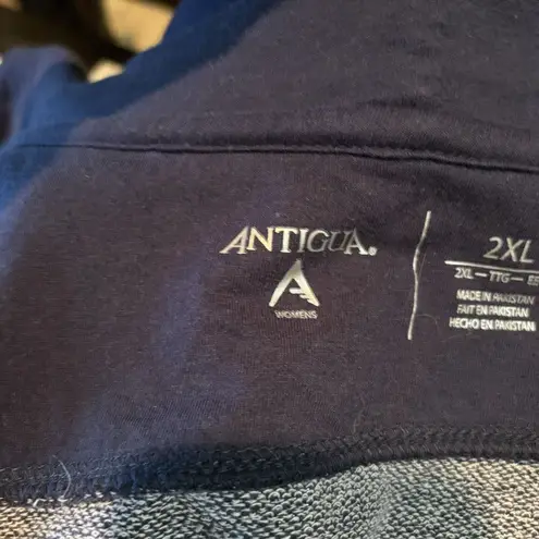 Antigua Atlanta Braves Women's Navy Brushed Metallic Victory Full-Zip Hoodie 2XL