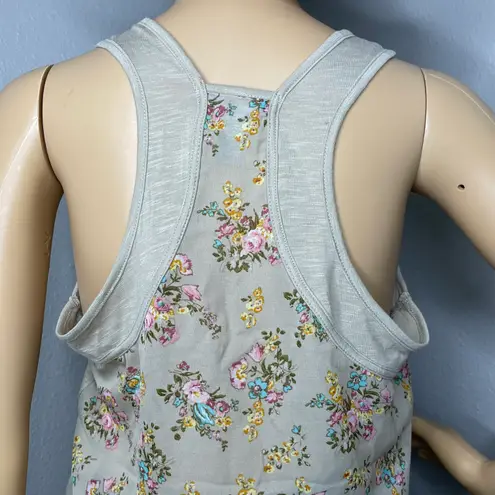 Weavers Beige Sleeveless Scoop Neck Racerback With Floral Design Size Medium