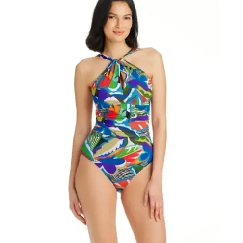 Bleu Rod Beattie New! High Neck Keyhole One-Piece Swimsuit