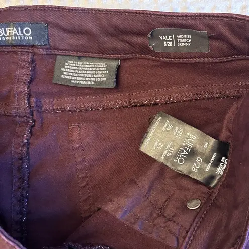 Buffalo David Bitton VALE Women's Size 6 Dark Burgundy Oxblood Skinny Jeans