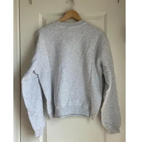 SKIMS Cotton Fleece Classic Crewneck in Light Heather Grey, Size Medium